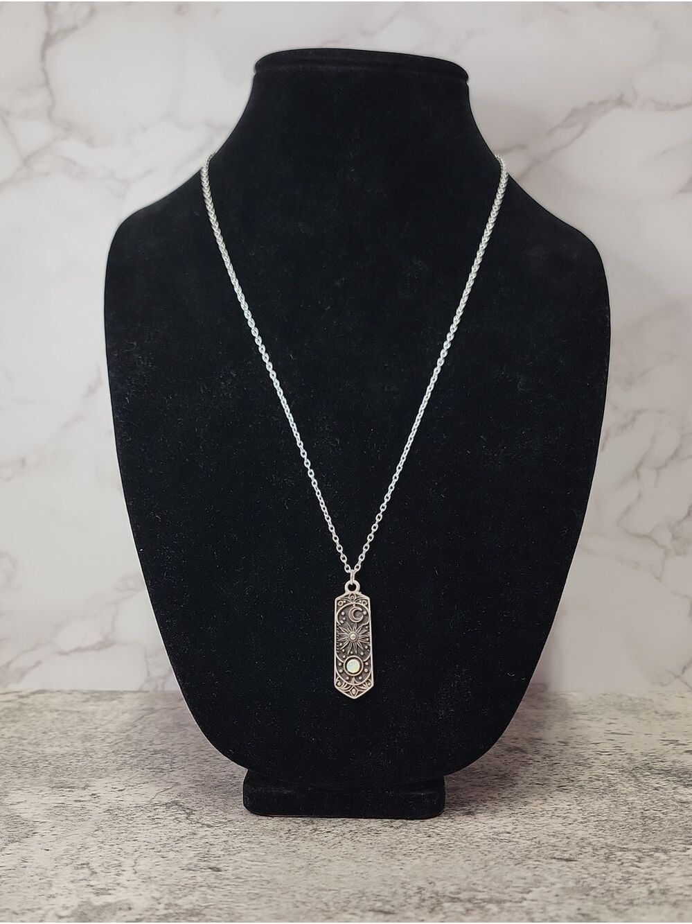 One of a kind celestial Uranium Glass Necklace